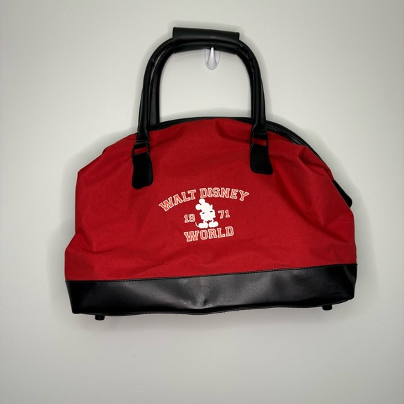 Walt Disney World Mickey Mouse 1971 Red Black Duffle‎ Tote Gym Travel Bag - Picture 4 of 15